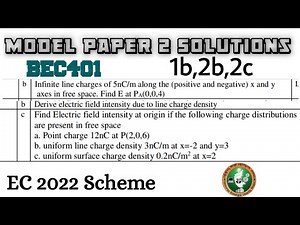 #1 Electromagnetic Theory Model Paper 2 1b,2b,2c Solved 4th Sem ECE 2022 Scheme VTU BEC401