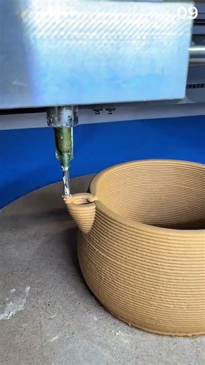 The process of forming objects from clay using machines