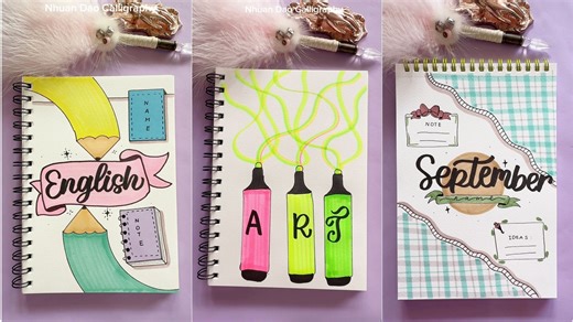 13 Aesthetic Front Page Ideas for Your Notebook | Cute & Easy Designs #nhuandaocalligraphy #lettering #frontpage | Nhuan Dao Calligraphy