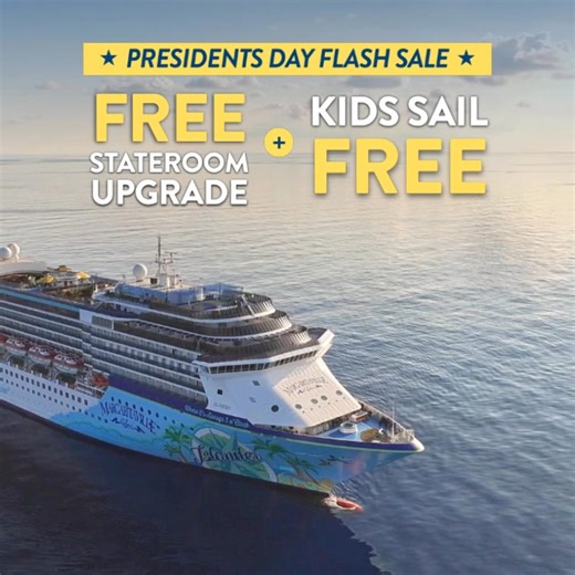 50% off Kids Sail for $0 FREE Stateroom Upgrade = your easiest Spring Break escape yet. 😎 | Margaritaville at Sea