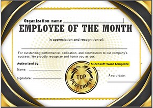 Employee of the Month | Top Performer Emblem | Editable Microsoft Word Template - Etsy Canada