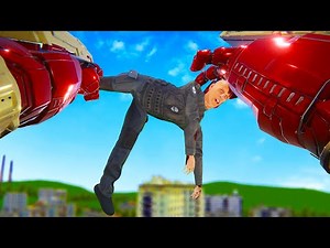 Using HULK Buster Suit to Torture Ragdolls - Bonelab Mods Gameplay