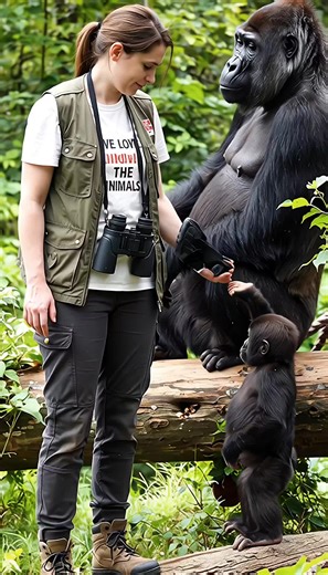 “How Did ONE Baby Gorillas Make a Primatologist CRY On Camera?! 🦍🦍Years of tough jungle field work could not prepare this primatologist for this moment—two tiny baby gorillas leave their troop, waddle straight into her lap, wrap their little arms around her, and refuse to let go. Her calm professional mask breaks, tears of pure joy and oxytocin rush down her face as her team watches in stunned silence, knowing they’re witnessing once‑in‑a‑lifetime trust from the wild. 🧠💚If animal love makes 