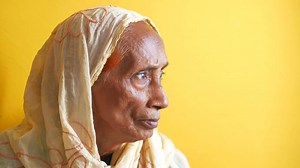 sad elderly women looking away ,