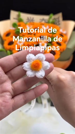 Tutorial de Manzanilla de Limpiapipas #floresdelimpiapipas #manualidades #flores #emprendedesdecasa