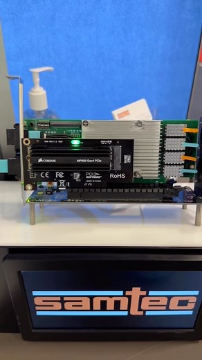 19K views · 12 comments | Samtec FireFly - PCIe over fiber links hosts and endpoints up to 100m away in a lab, data center or on the factory floor. All of this with low latency and a small form factor. #data #pcie #networking #datacenter #technology #sc22 | StorageReview | Facebook