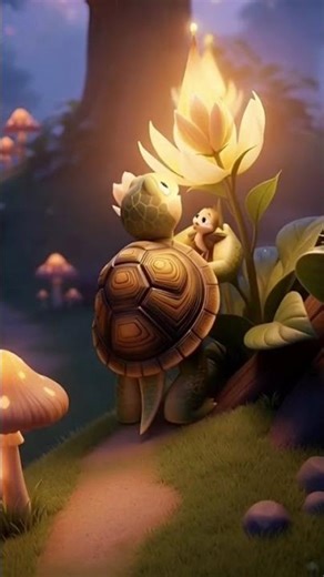 A tiny, determined turtle helps a nervous firefly shine its brightest light. 🐢🐢