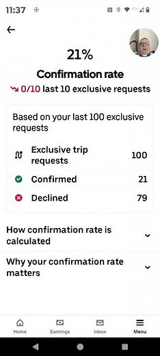 0% confirmation rate by boxing day on uber