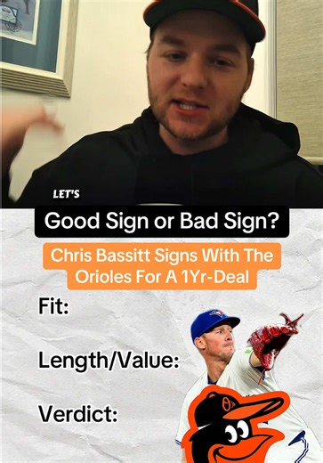 Good sign or bad sign? Chris Bassitt joins the Baltimore Orioles on a 1 year deal #orioles #mlb #baseball #reaction