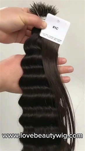 lovebeautywig | 20inch Natural Black Deep Wave Nano Extensions Human Hair 125g#nanohairextensions