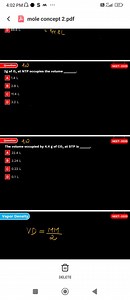 4:02 PM Ω◯ S M ...4Gstaill67A mole concept 2.pdfD89.6L=4... | Filo