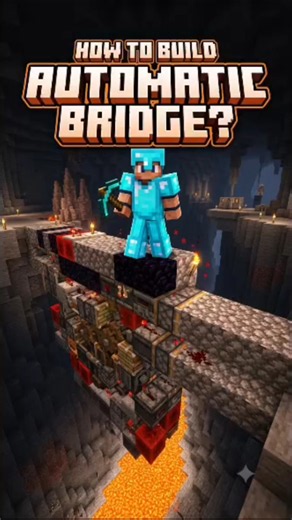 🤯How to build automatic bridge?#minecraft#shorts#minecraftshorts#minecraftbuilding#minecraftbuilds