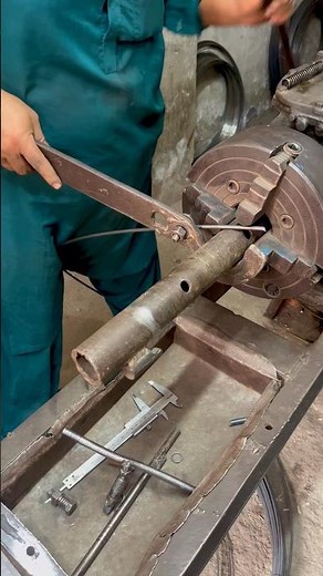 Making traditional simple spring on vintage lathe #shorts #springmaking