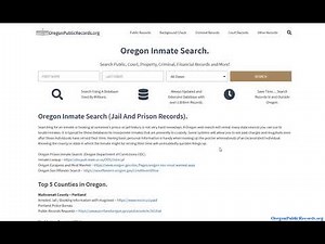Oregon Inmate Search (Jail Roster and Prison OOS Lookup By Name)