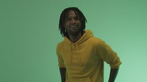 Portrait of an animated man on a green background - Free Stock Video