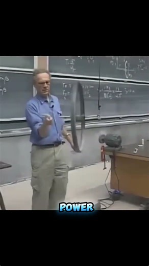 Professor demonstrates angular momentum and torque #physics #science #scienceexperiment