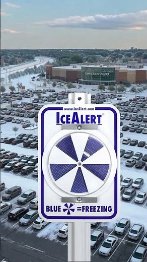Rotating IceAlert Safety Sign Mall Parking Lot