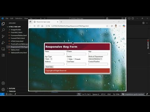 HTML5 with API Lecture #16 Practical Responsive Page and Form Designing using Table Layout T&F 16