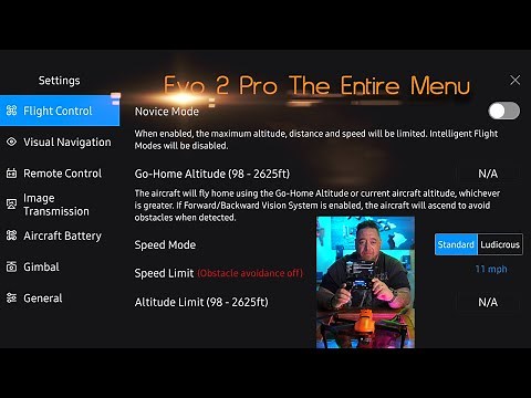 Autel Evo II Pro - Menu Settings V.2.3.0.