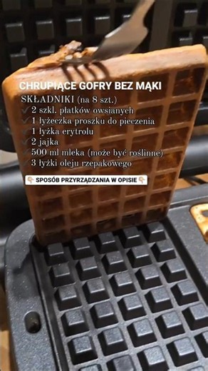 Przepis na gofry bez mąki w opisie! I to jakie chrupiące 😍 Lubisz gofry? To musisz ich spróbować!
