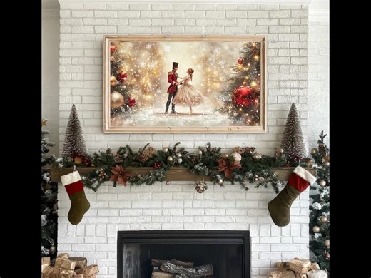 Nutcracker and Ballerina Christmas Wall Art | Festive Holiday Decor | Elegant Christmas Printable | Digital Download - Etsy