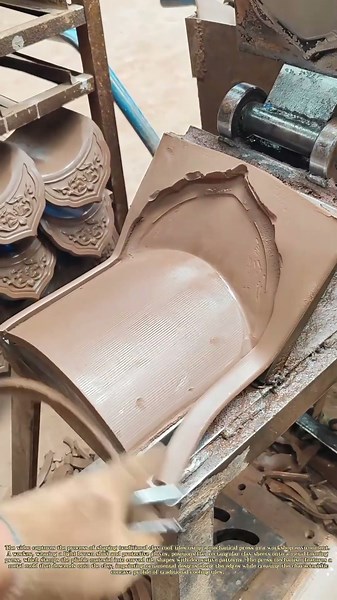 Traditional Roof Tile Manufacturing: Clay Pressing in Artisan Ceramic Production