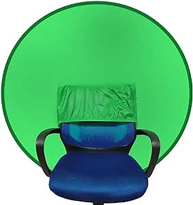 Portable Webcam Background Chair Green Background Screen Zoom 56"/142cm for Photo Video Studio,Collapsible Background,Single-Side Chromakey Green Screen Chair