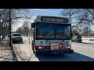 CTA Bus Ride On Route 4 Cottage Grove From 53rd Street To Roosevelt CTA New Flyer D40LF 2007 #1295