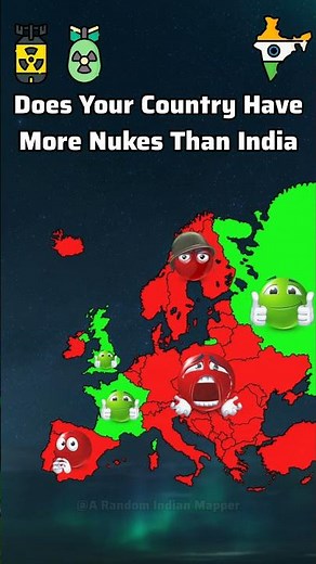 Does Your Country Have More Nukes Than India #mapping#geography#shorts#countryballs#maps#sound