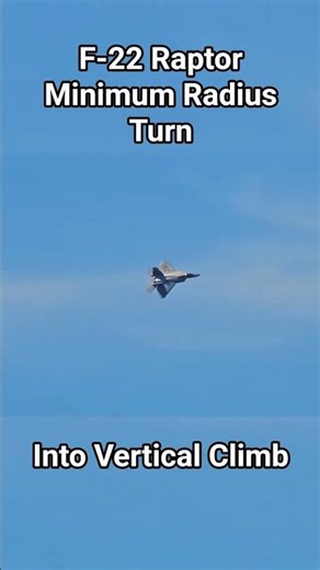 F-22 Raptor Minimum Radius Turn into Vertical Climb! #aviation #fighterjet #shorts