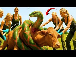 PART 5 - Brave FEMALES Save POOR MOTHER Cow From GIANT Python Deadly Coils 🐍