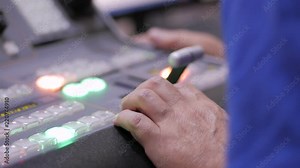 Switcher buttons in studio TV station, Audio and Video Production Switcher of Television Broadcast. Stock Video