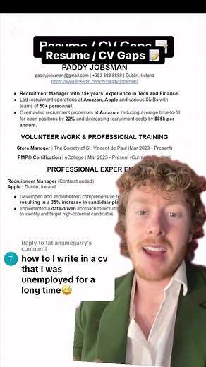 How to manage CV and Resume gaps #employmentgap #gaps #jobgaps #employmentgaps #careeradvice #resumetips #cvtips | Paddy Jobsman