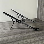 SODI Ultra Compact Foldable Laptop Stand - Portable Laptop Holder for Desk & Travel Use, Ergonomic Aluminum Computer Holder with Adjustable Height for MacBook, Tablet 10-16" (Light Gray, Bi-Fold)