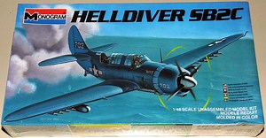 Vintage Curtiss Helldiver SB2C Dive Bomber Plastic Airplane Kit by Monogram, 1/48-Scale, Copyright 1983, Made in USA
