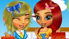 School girls dress up