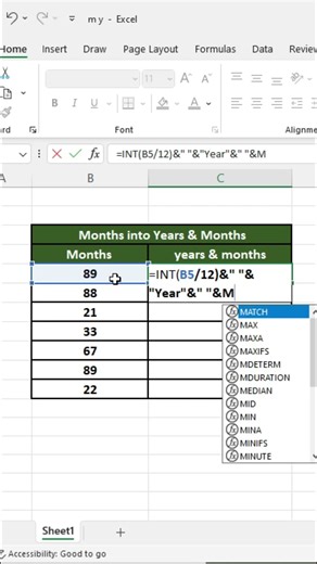 How to Calculate Age in Years & Months in Excel | Easy Excel Formula
