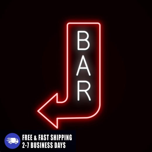 Battery Powered Neon Bar Vertical Arrow Sign, Battery Operated LED Lights for Business, Battery-powered Bright Store Signage, Open Bar Sign - Etsy
