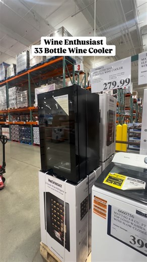 🍷 Wine Enthusiast 33-Bottle Wine Cooler ✨ Features: • Holds up to 33 bottles 🍇 • Adjustable temp range: 39–65°F 🌡️ • Full cabinet LED lighting with amber glow ✨ • Upright storage rack design • Runs quietly energy efficient • Includes 2-year warranty ✅ Available in warehouse for $279.99! Would you add this to your kitchen or bar setup? Comment below and don’t forget to FOLLOW for more Costco finds! 💬🍷 #wineenthusiast #costcofinds #costcodeals #costcowine #costcohome #costcomusthaves #costcoh
