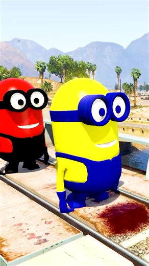 Minions Cry “HELP!” 😱 Train Incoming | Spider-Man Fails Rescue | GTA 5