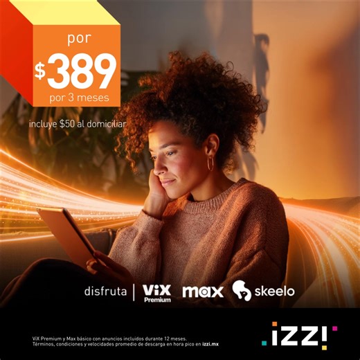 ¡más izzi es navegar con internet de alta velocidad! 😍📺 contrata internet de alta velocidad de 150 megas y olvídate de las interrupciones y disfruta de todo el contenido de HBO Max, Skeelo & ViX Premium incluido en el mismo paquete desde $389 al mes. llévatela fácil, llévatela izzi. | izzi telecom