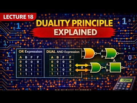 Lecture-18: Duality Principle Explained Easily | Boolean Algebra | Digital Electronics