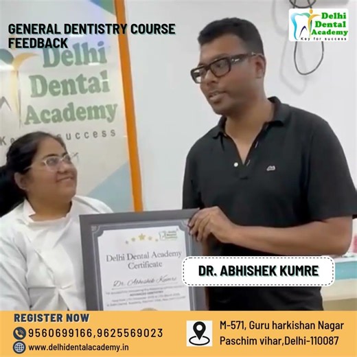 Dr. Abhishek Kumre General Dentistry Course Feedback