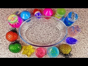 Mixing Store Bought Slime with Stress Ball and Homemade Slimes
