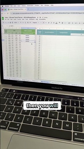Plan Stress-Free Trips with Google Sheets Travel Planner 🌍✈️ #travelplanner #vacationplanning