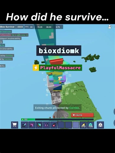 How did he survive… #bloxd #minecraft #gaming #bloxdio #wemmbu