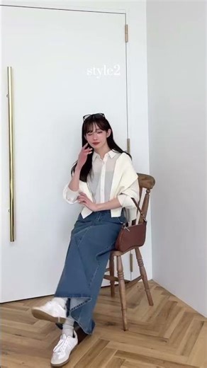 Shirt look📃 -Casual edition- A collection of simple shirt outfits to mix and match👱🏻 Shirt outfits