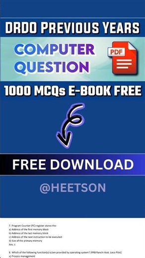 Computer Previous Year Question Book PDF Free Download 1000 MCQ for DRDO CEPTAM, Tech A, A&A Paper