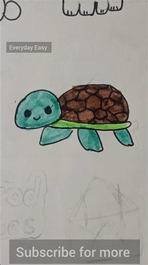 Learn to Draw a Cute Tortoise 🐢 | Simple Art Tutorial
