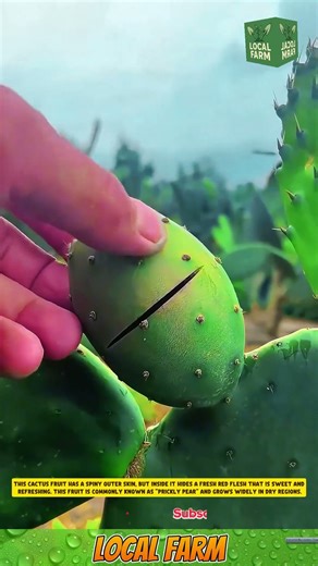 This cactus fruit has a spiny outer skin, but inside it hides a fresh red flesh that is sweet